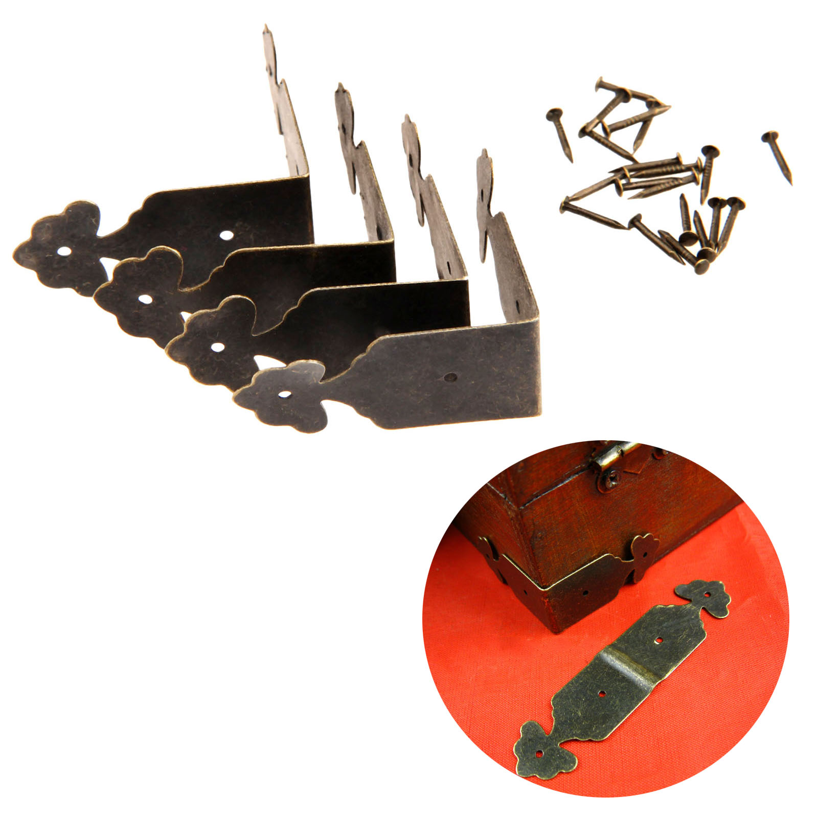 Furniture Hardware Antique - Protectores de esquina decorativos, caja de
