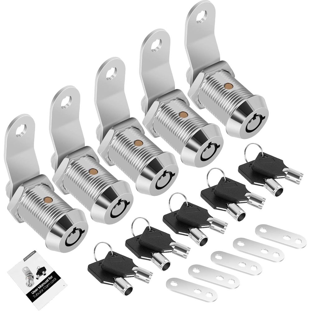 Cabinet Lock Key - Paquete de 5 cerraduras para gabinetes